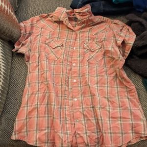 Wrangler XL snap front plaid shirt